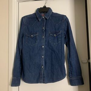 Chaps Denim Small Cowgirl Print Shirt Jacket outdoor western warm all seasons